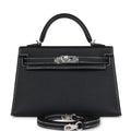 Hermes Special Order (HSS) Kelly Sellier 20 Black Verso Epsom Palladium Hardware