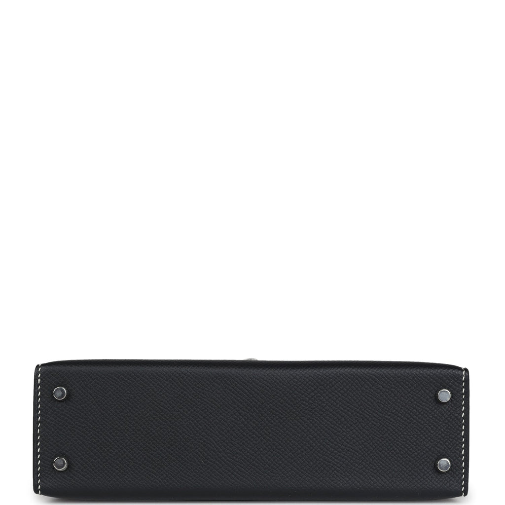 Hermes Special Order (HSS) Kelly Sellier 20 Black Verso Epsom Palladium Hardware
