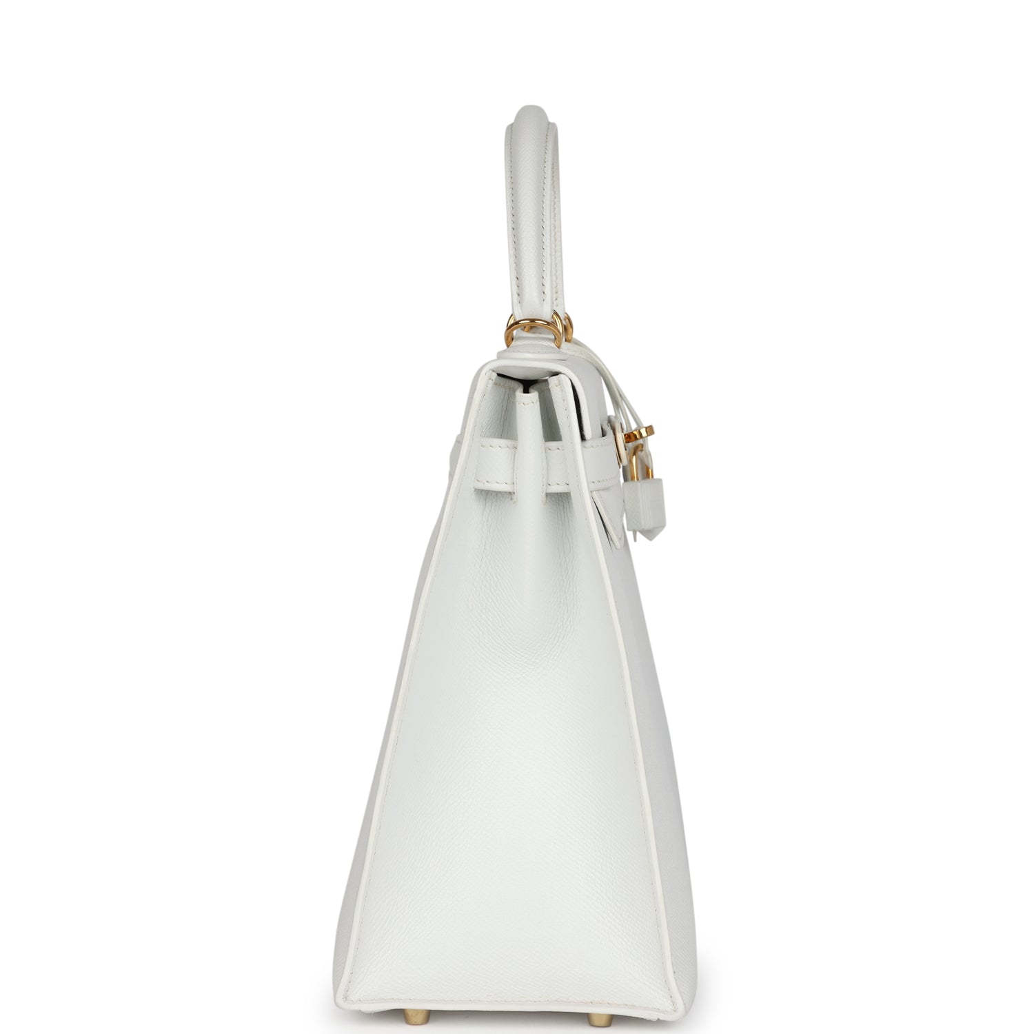 Hermes Kelly Sellier 32 White Epsom Gold Hardware
