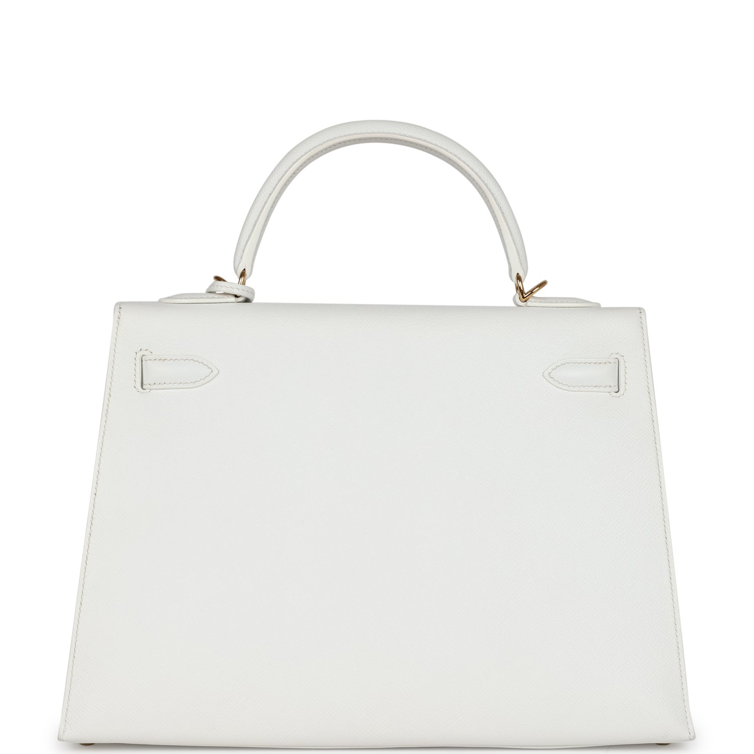 Hermes Kelly Sellier 32 White Epsom Gold Hardware
