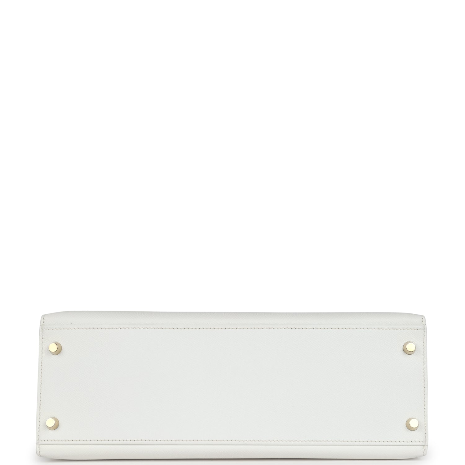 Hermes Kelly Sellier 32 White Epsom Gold Hardware