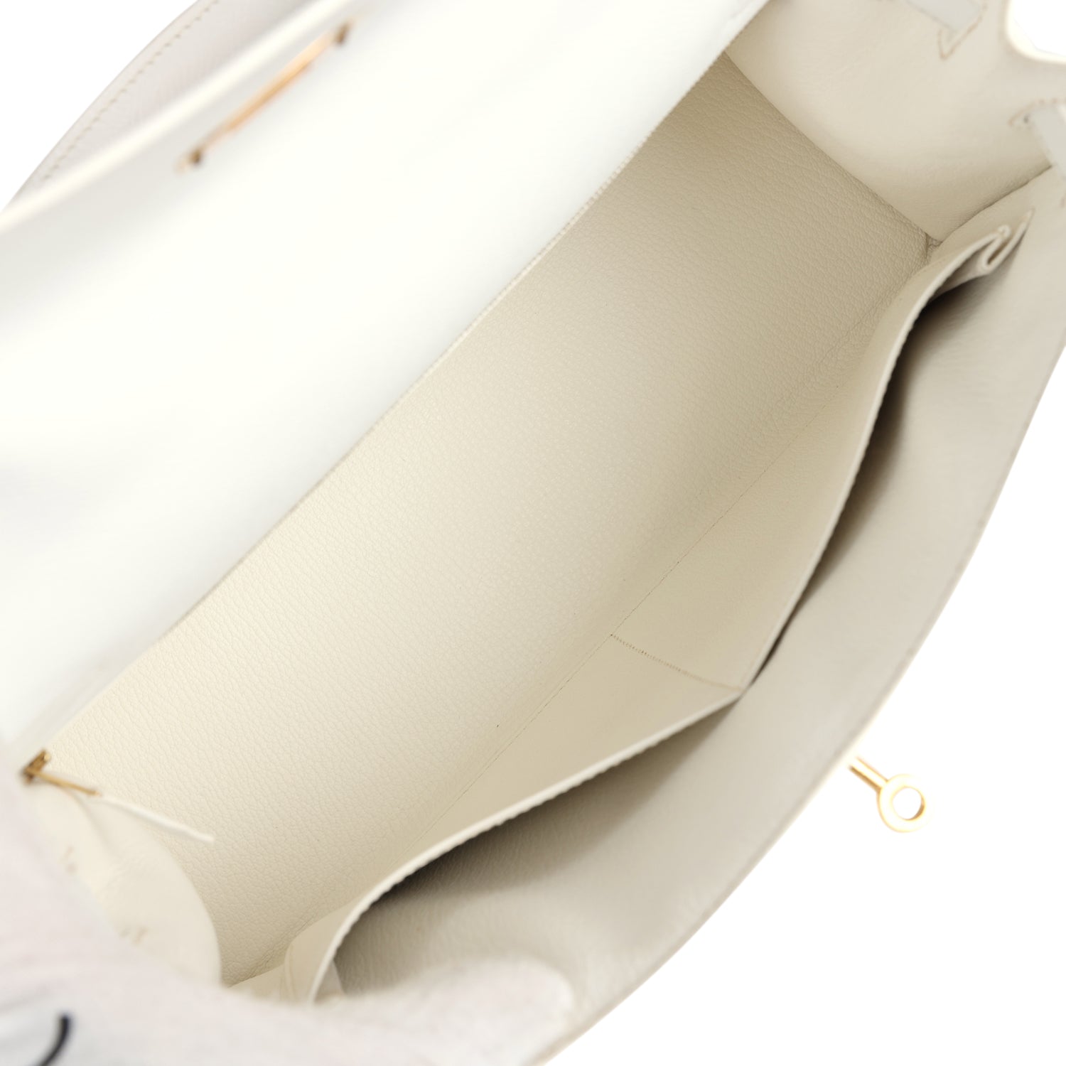 Hermes Kelly Sellier 32 White Epsom Gold Hardware