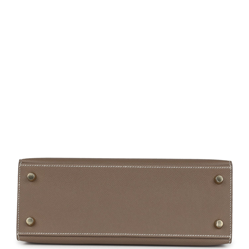 Hermes Kelly Sellier 25 Etoupe Epsom Gold Hardware