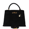 New Hermes Kelly Sellier 28 Black Doblis Gold Hardware