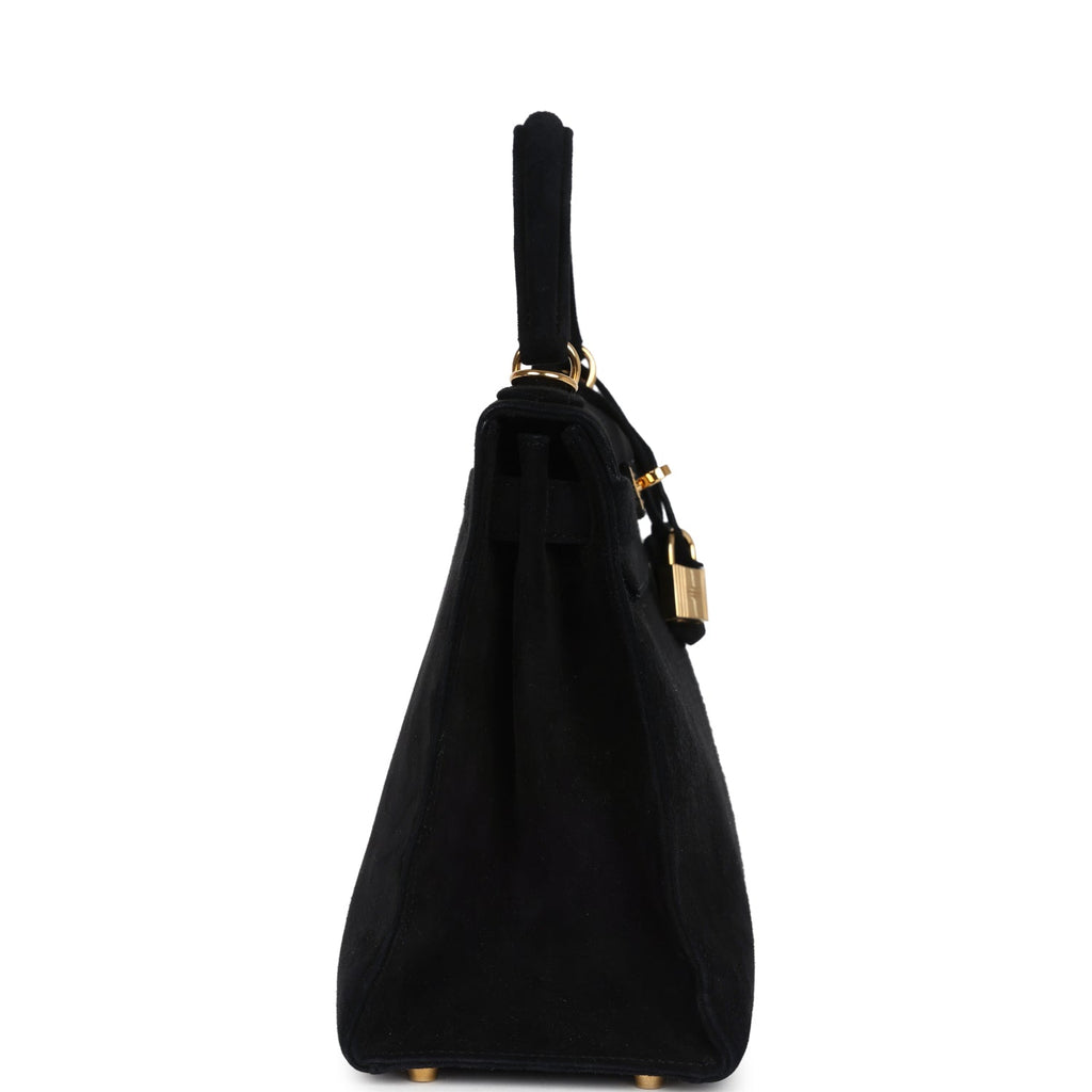 New Hermes Kelly Sellier 28 Black Doblis Gold Hardware