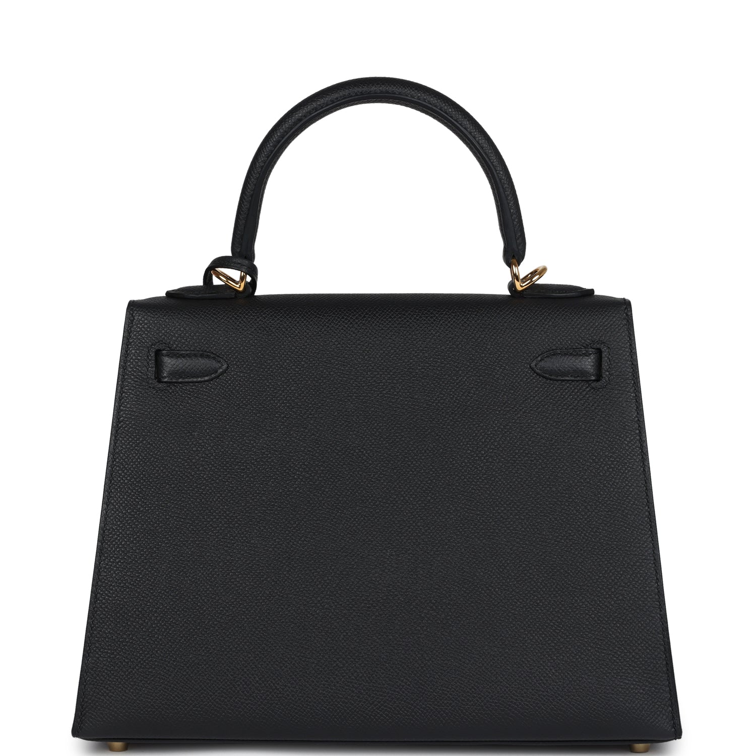 Hermes Kelly Sellier 25 Black Epsom Gold Hardware