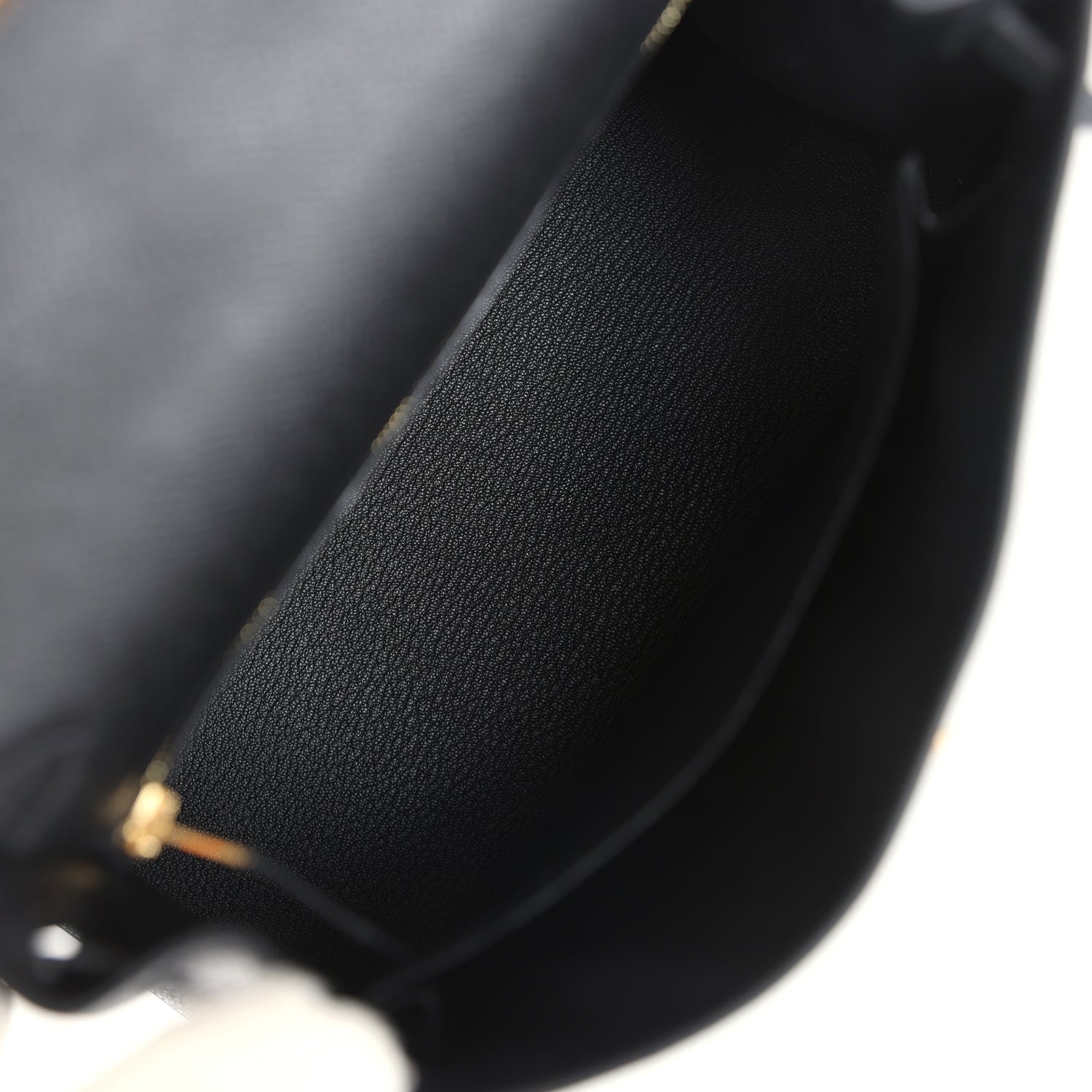 Hermes Kelly Sellier 25 Black Epsom Gold Hardware