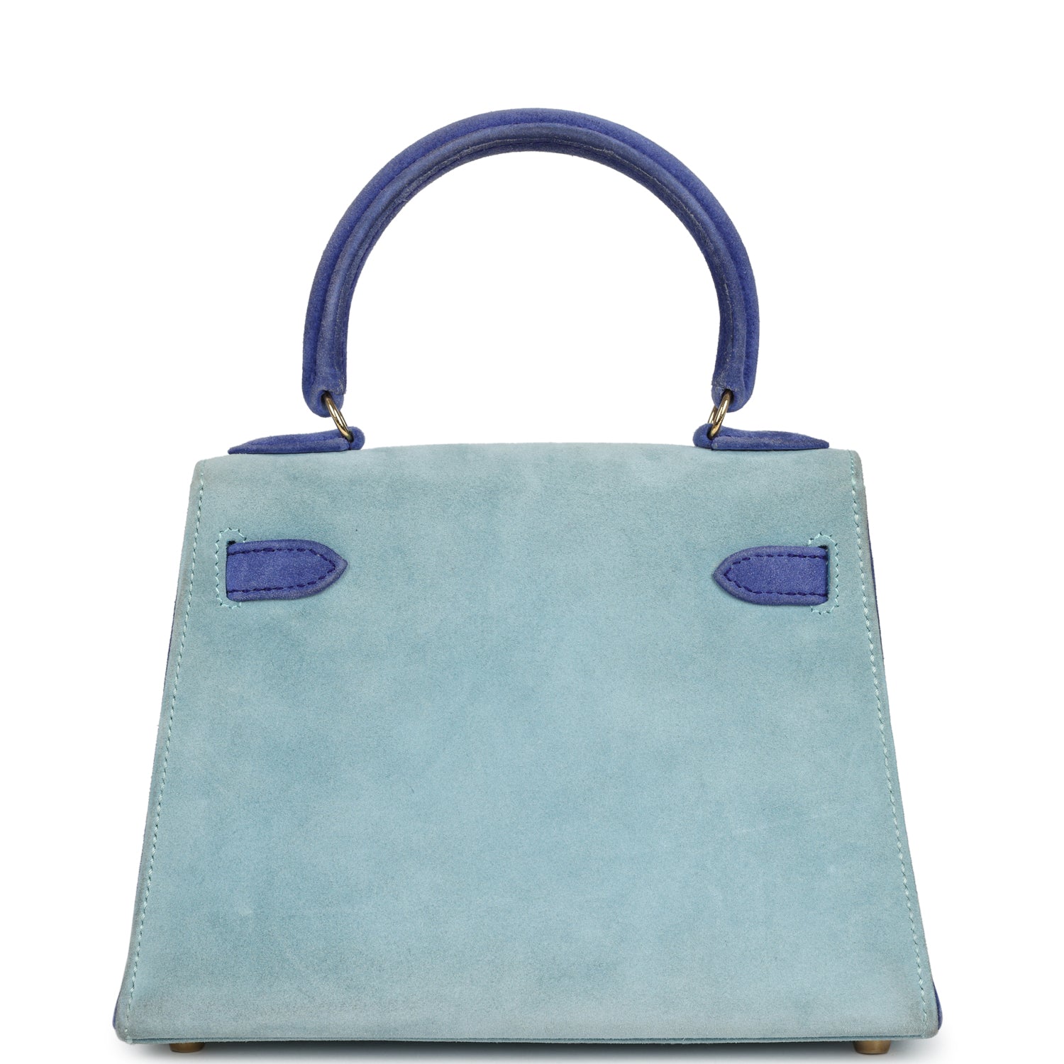 Vintage Hermes Kelly Sellier 20 Bleu Electric and Aqua Doblis Gold Hardware