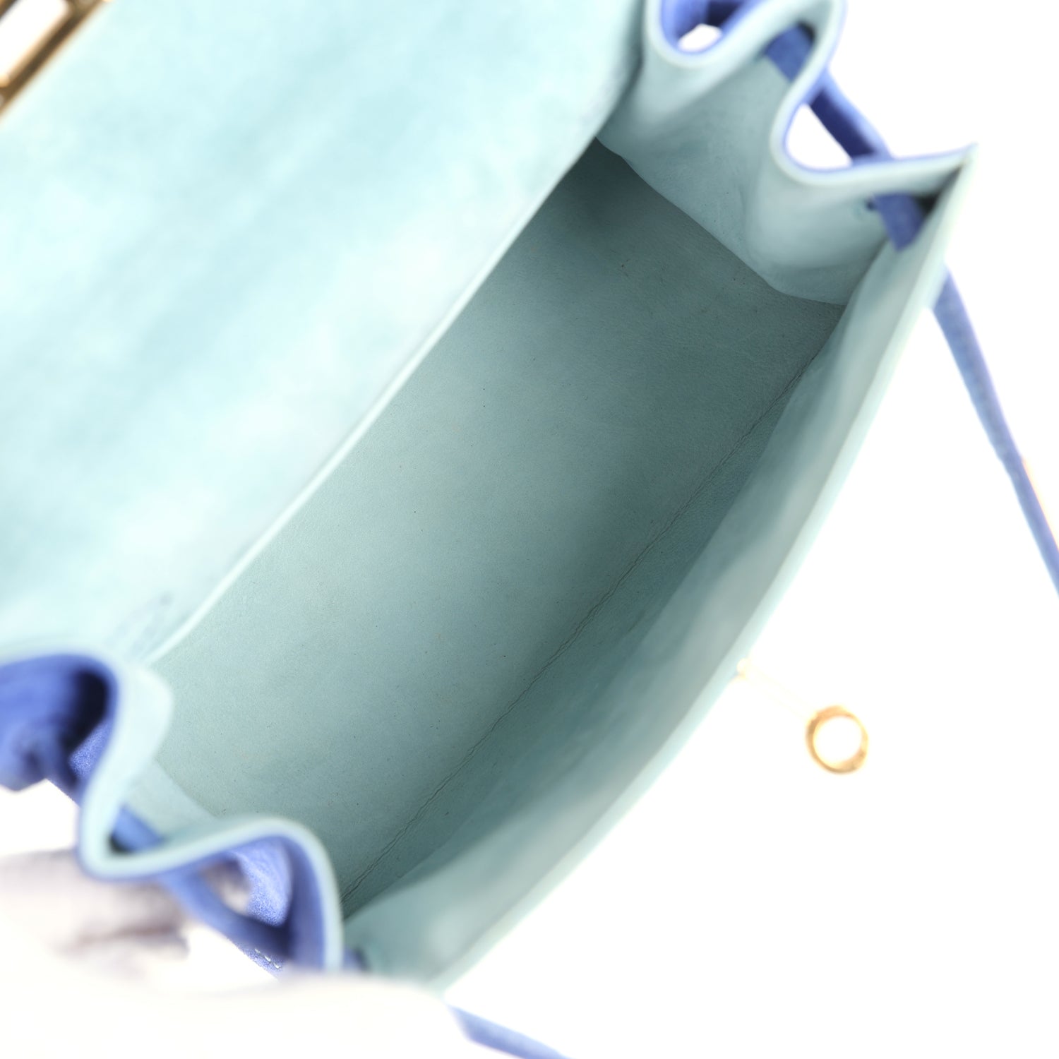 New Hermes Kelly Sellier 20 Bleu Electric and Aqua Doblis Gold Hardware