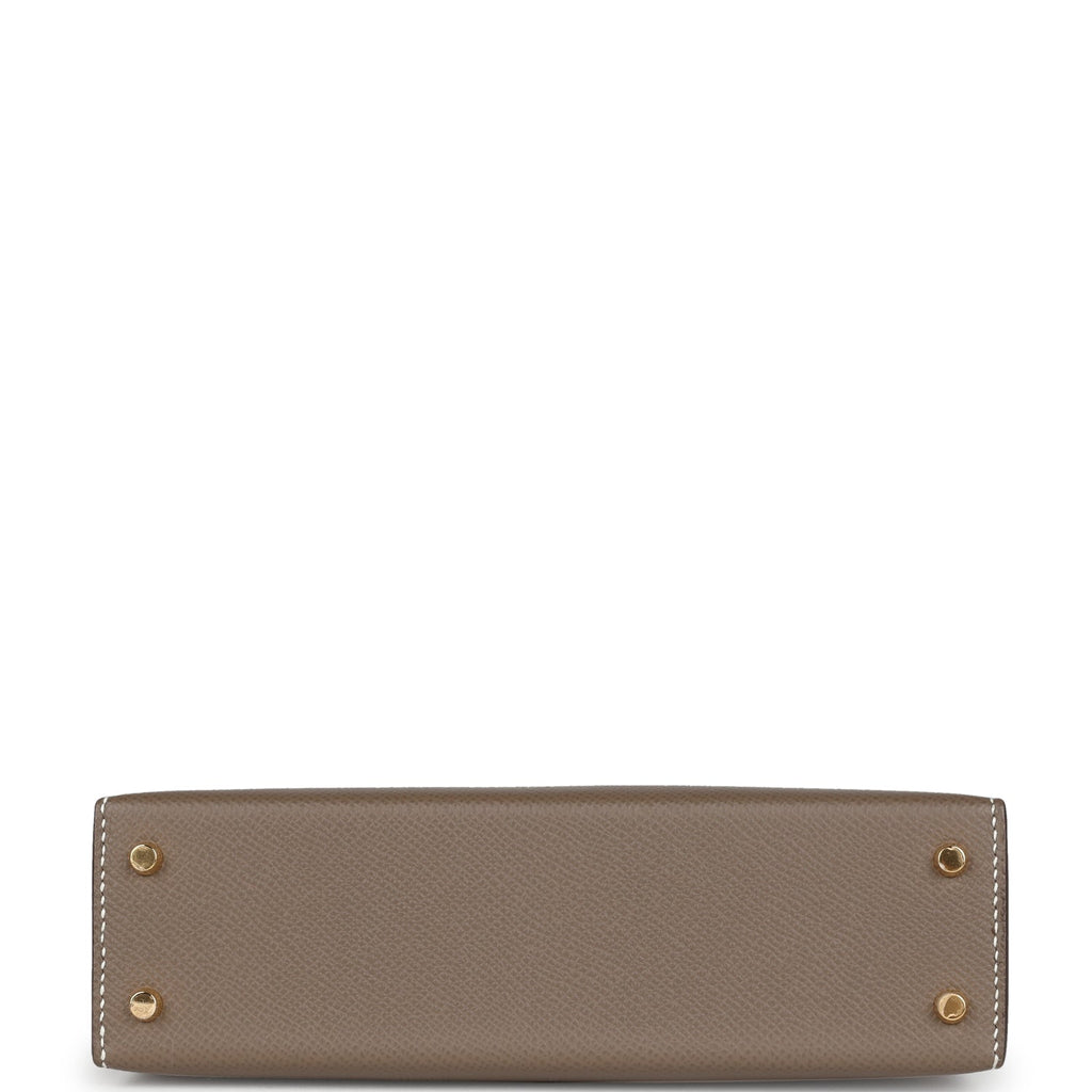 Hermes Kelly Sellier 20 Etoupe Epsom Gold Hardware