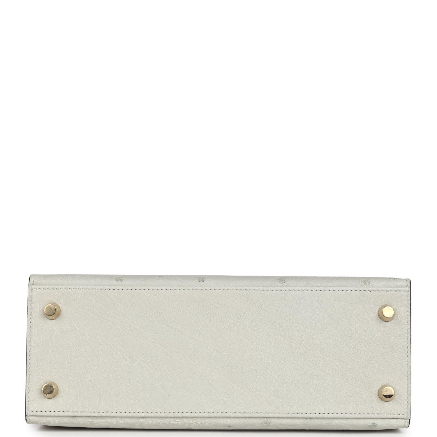Hermes Special Order (HSS) Kelly Sellier 25 Gris Perle and Graphite Ostrich Permabrass Hardware