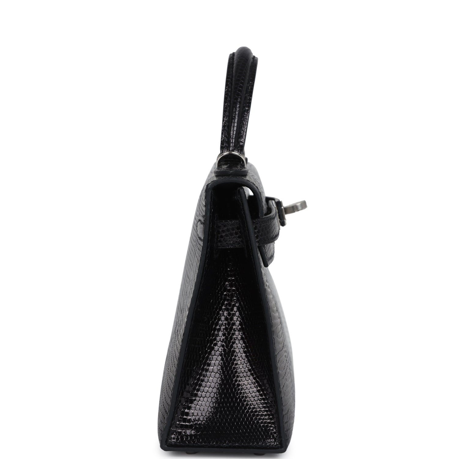 Hermes Kelly Sellier 20 Black Varanus Niloticus Lizard Palladium Hardware