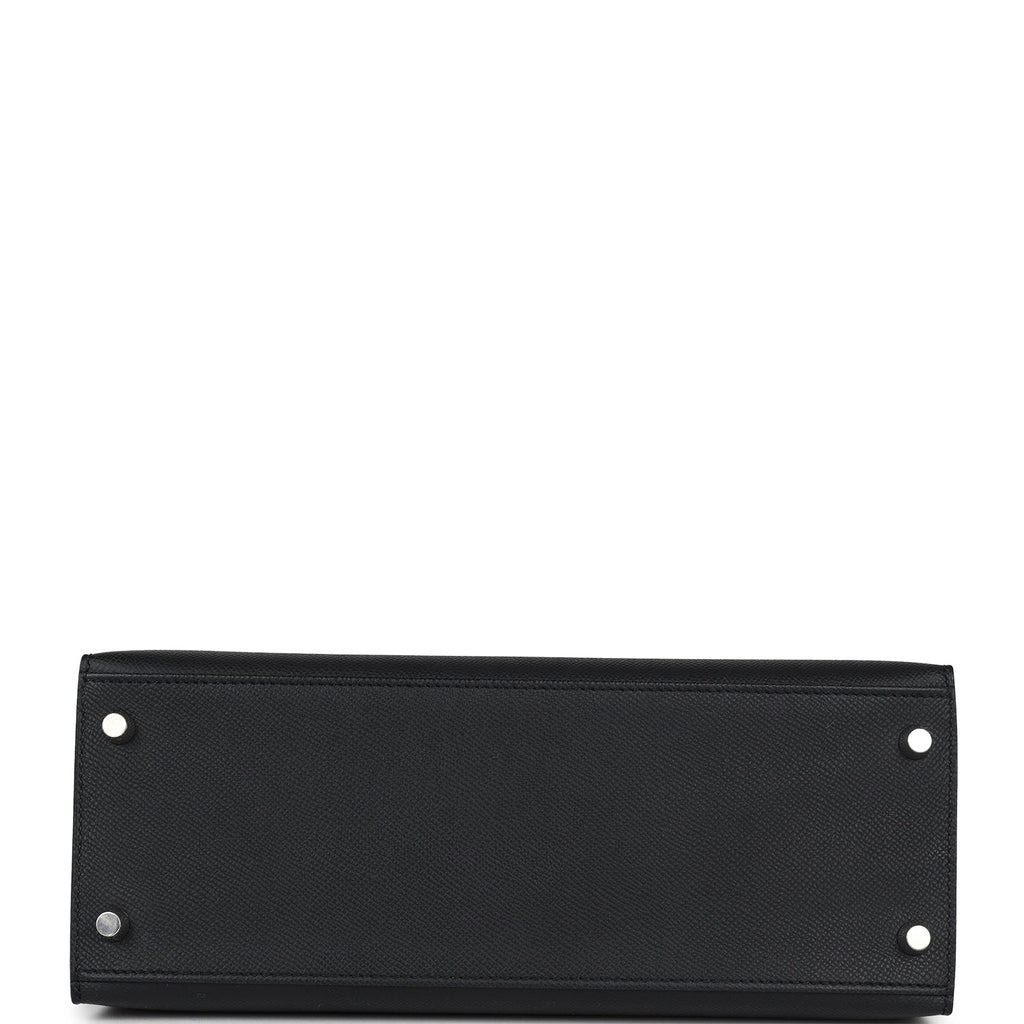 Hermes Kelly Sellier 28 Black Epsom Palladium Hardware
