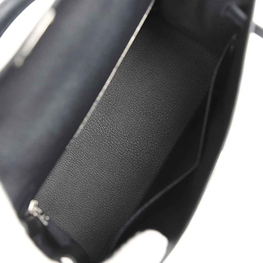 Hermes Kelly Sellier 28 Black Epsom Palladium Hardware