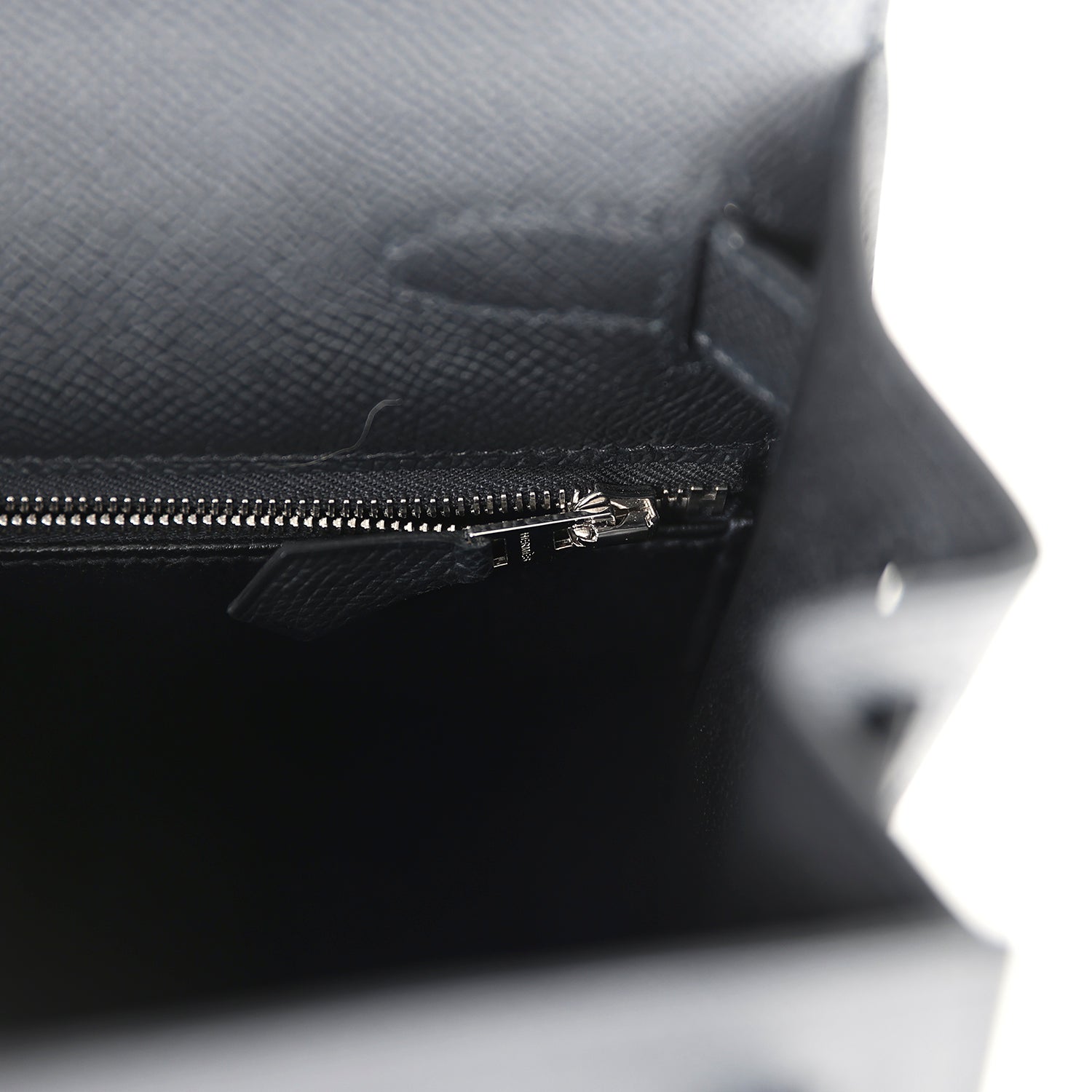 Hermes Kelly Sellier 28 Black Epsom Palladium Hardware