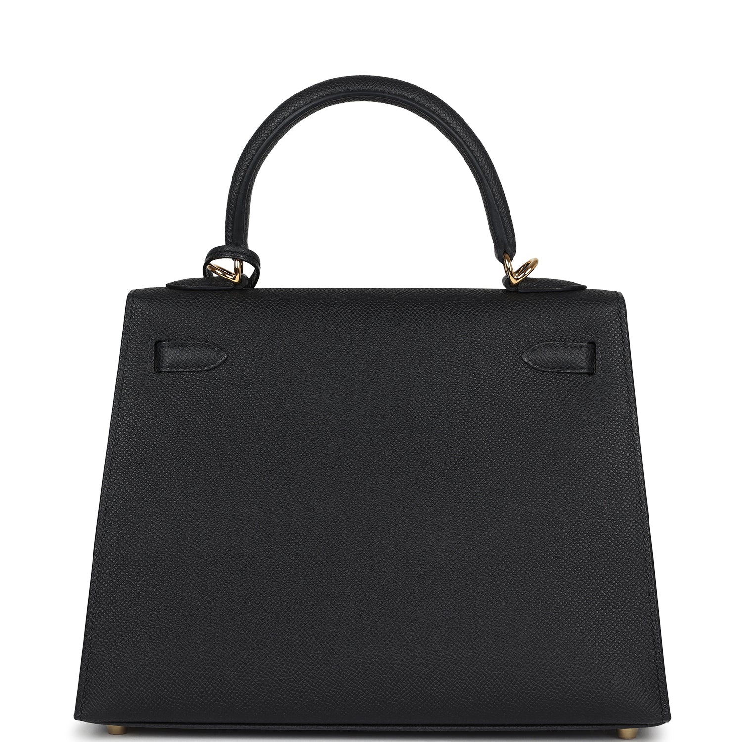 Hermes Kelly Sellier 25 Black Epsom Gold Hardware