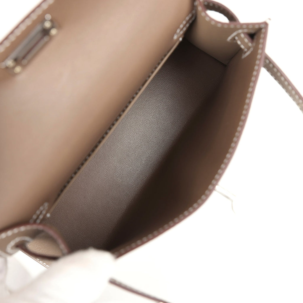 Hermes Kelly Sellier 20 Etoupe Epsom Palladium Hardware
