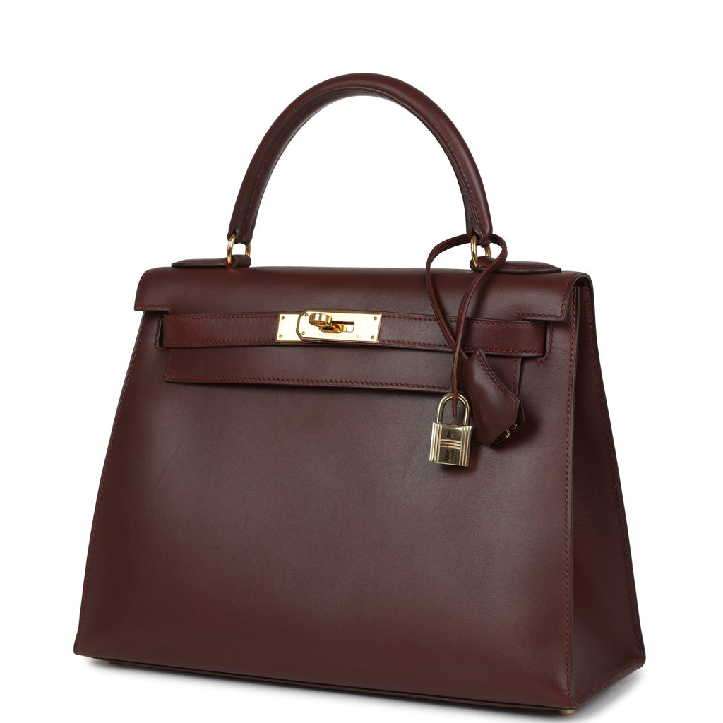 New Hermes Kelly Sellier 28 Noisette Box Gold Hardware