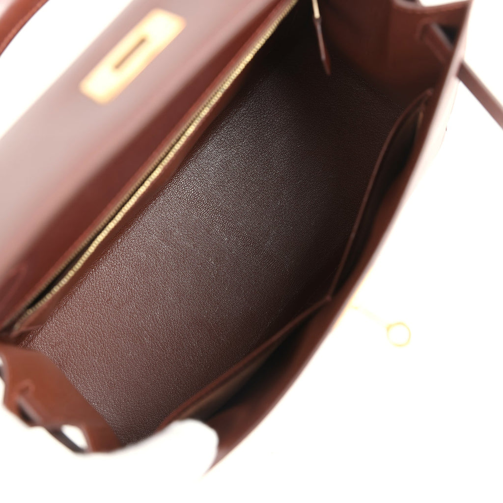 New Hermes Kelly Sellier 28 Noisette Box Gold Hardware