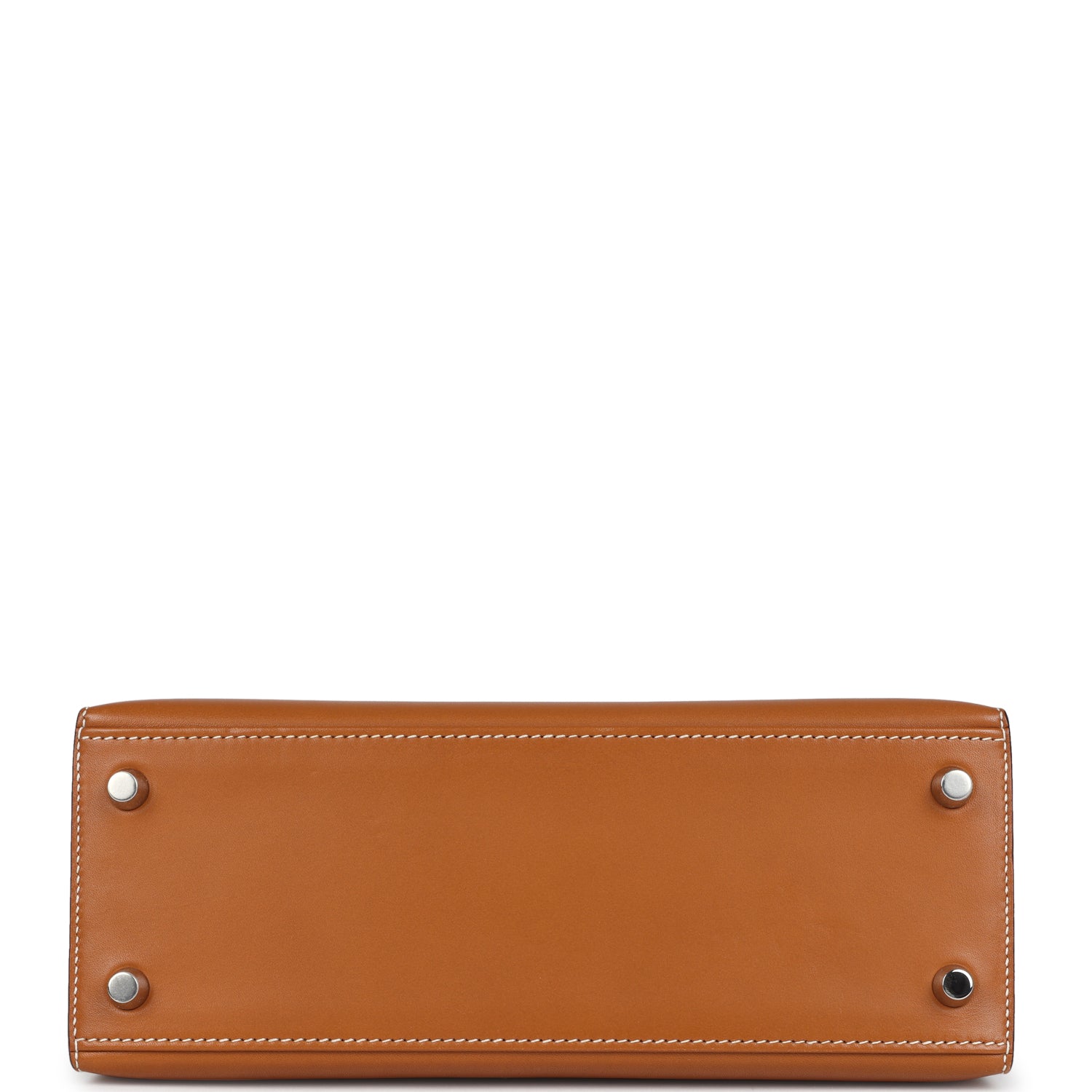 Pre-owned Hermes Kelly Sellier 25 Natural Sable Butler Palladium Hardware