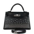 Hermes Kelly Sellier 20 Clouté Black Box Palladium Hardware