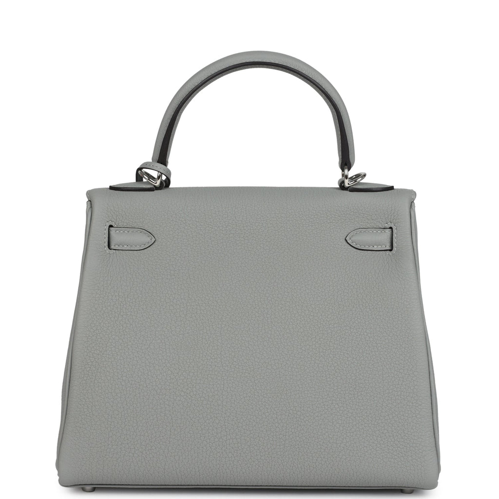 Hermes Kelly Retourne 25 Gris Mouette Togo Palladium Hardware