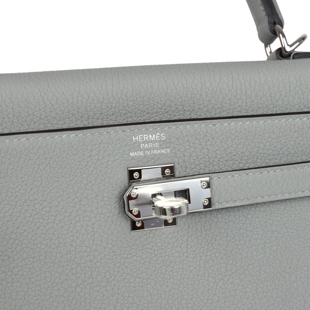 Hermes Kelly Retourne 25 Gris Mouette Togo Palladium Hardware