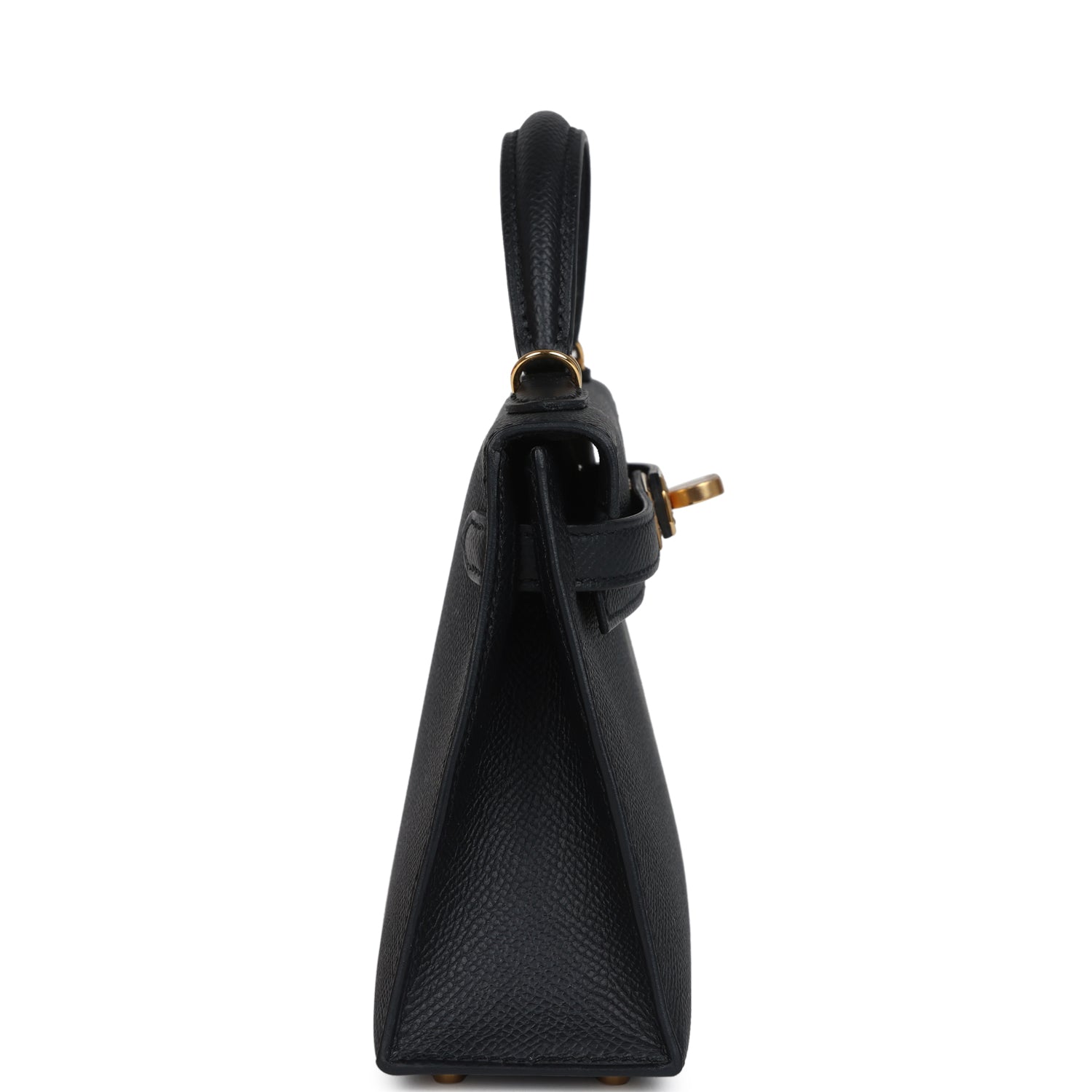 Hermes Kelly Sellier 20 Black Epsom Gold Hardware