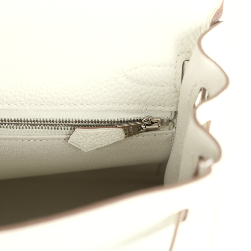 Hermes Kelly Retourne 25 Mushroom Togo Palladium Hardware