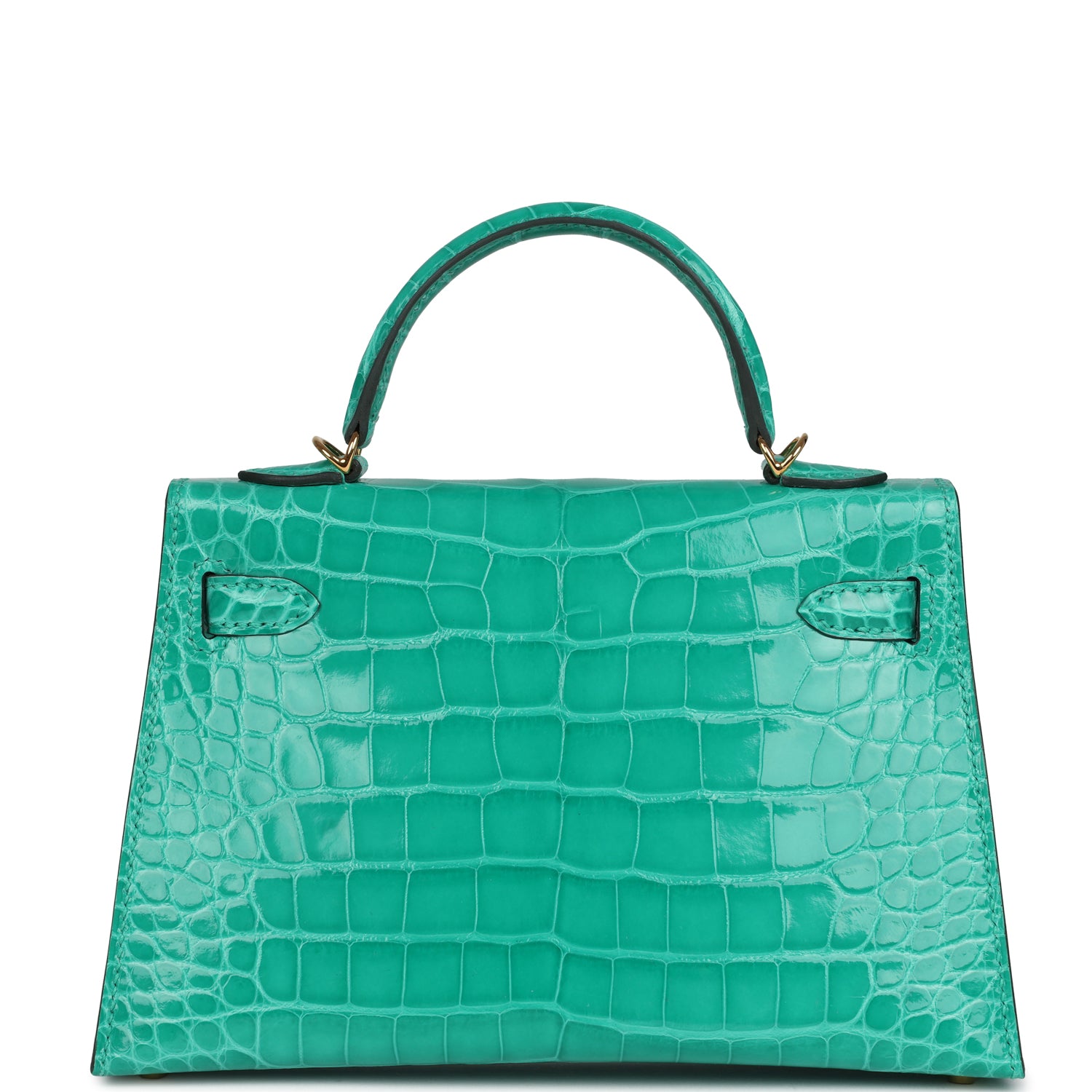 Hermes Kelly Sellier 20 Vert Jade Shiny Alligator Gold Hardware
