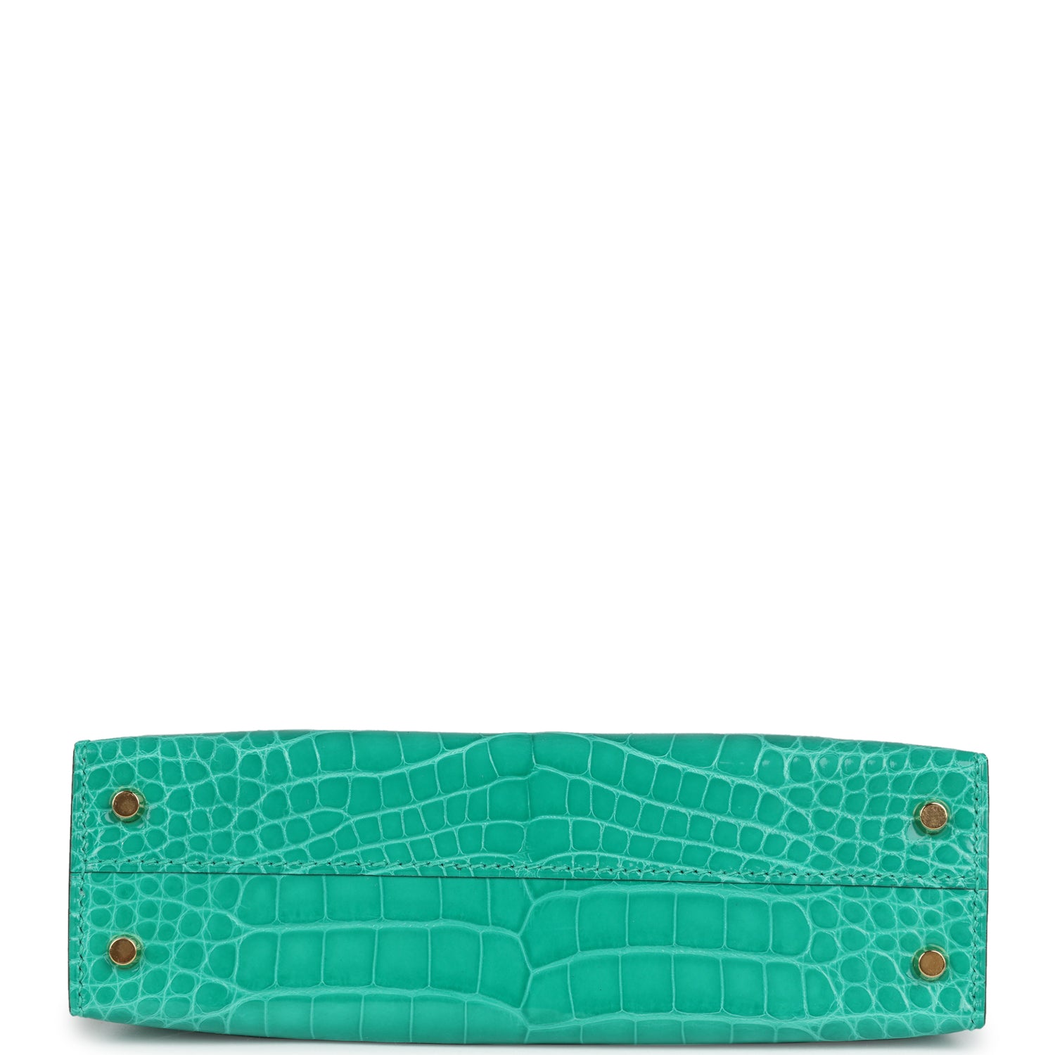 Hermes Kelly Sellier 20 Vert Jade Shiny Alligator Gold Hardware