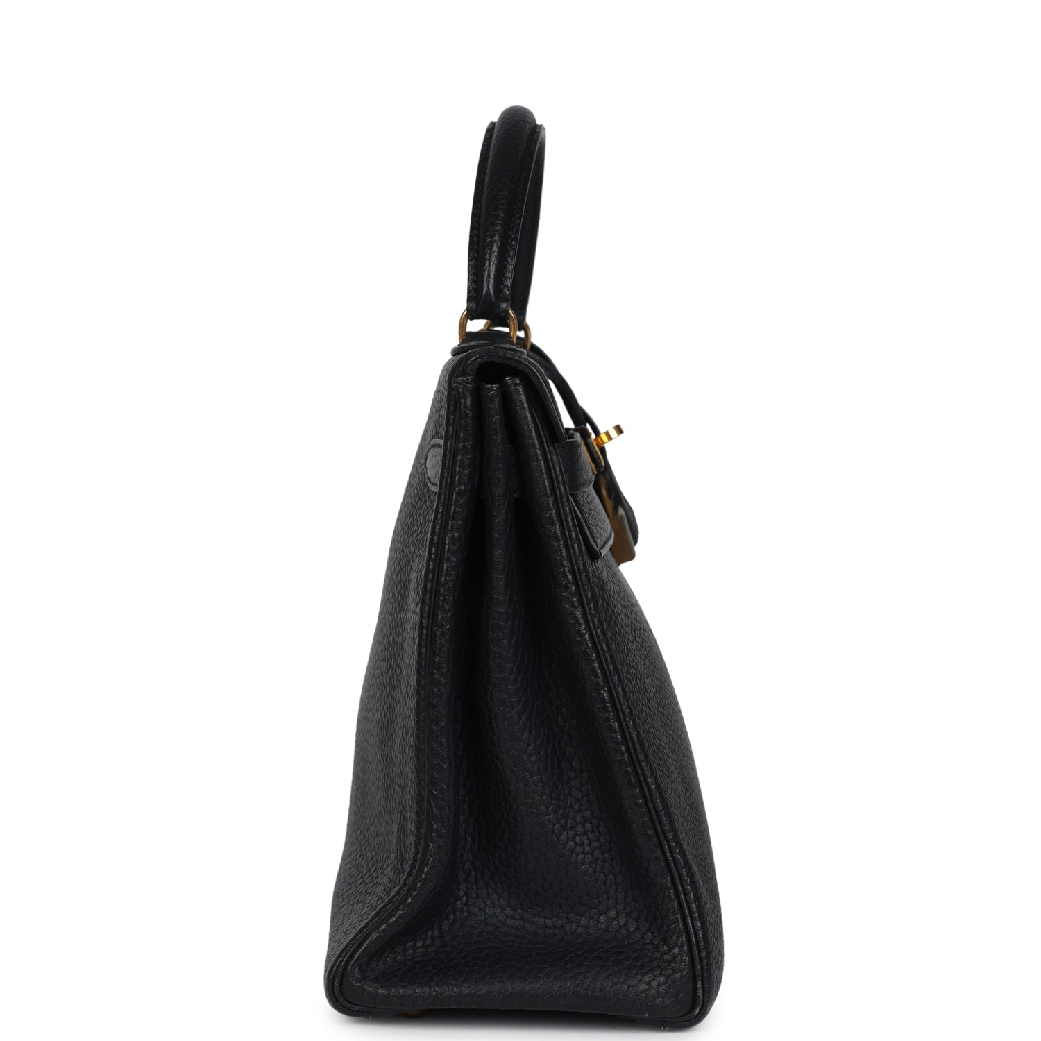 New Hermes Kelly Retourne 32 Black Ardennes Gold Hardware