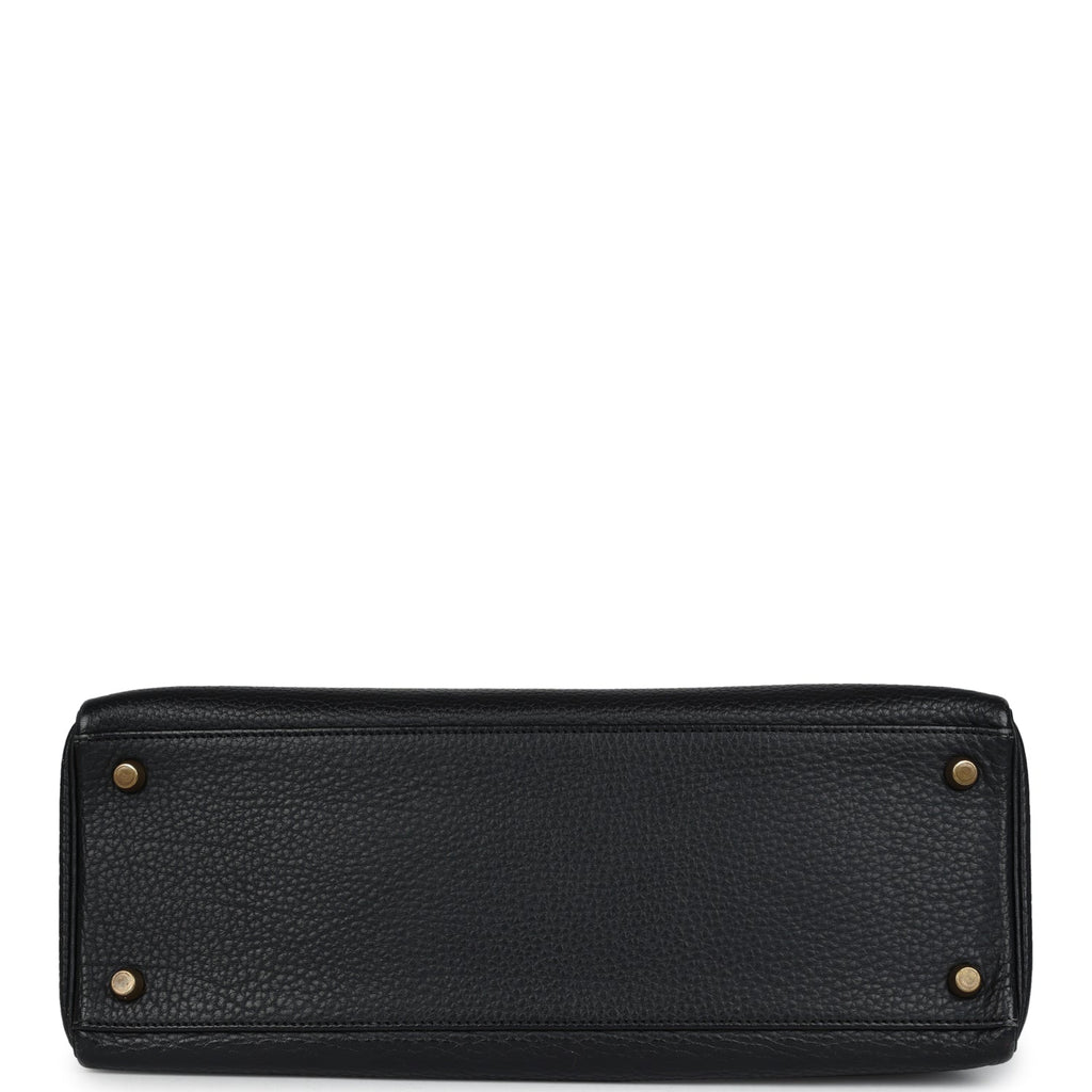New Hermes Kelly Retourne 32 Black Ardennes Gold Hardware