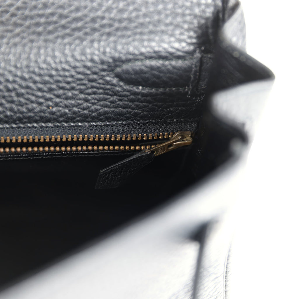 New Hermes Kelly Retourne 32 Black Ardennes Gold Hardware