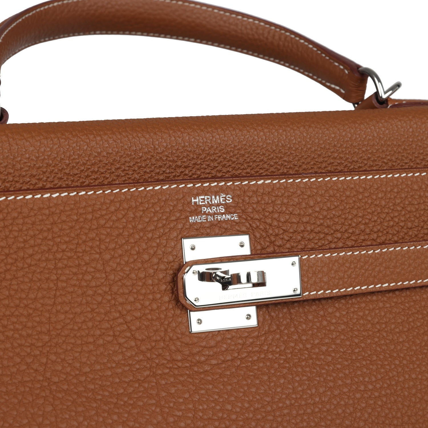 Pre-owned Hermes Kelly Retourne 35 Gold Togo Palladium Hardware