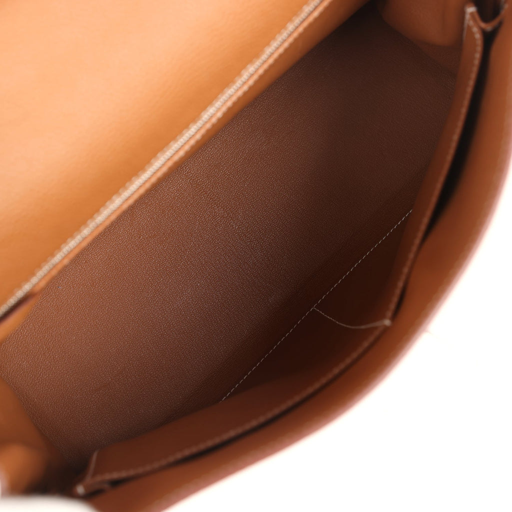 Pre-owned Hermes Kelly Retourne 35 Gold Togo Palladium Hardware