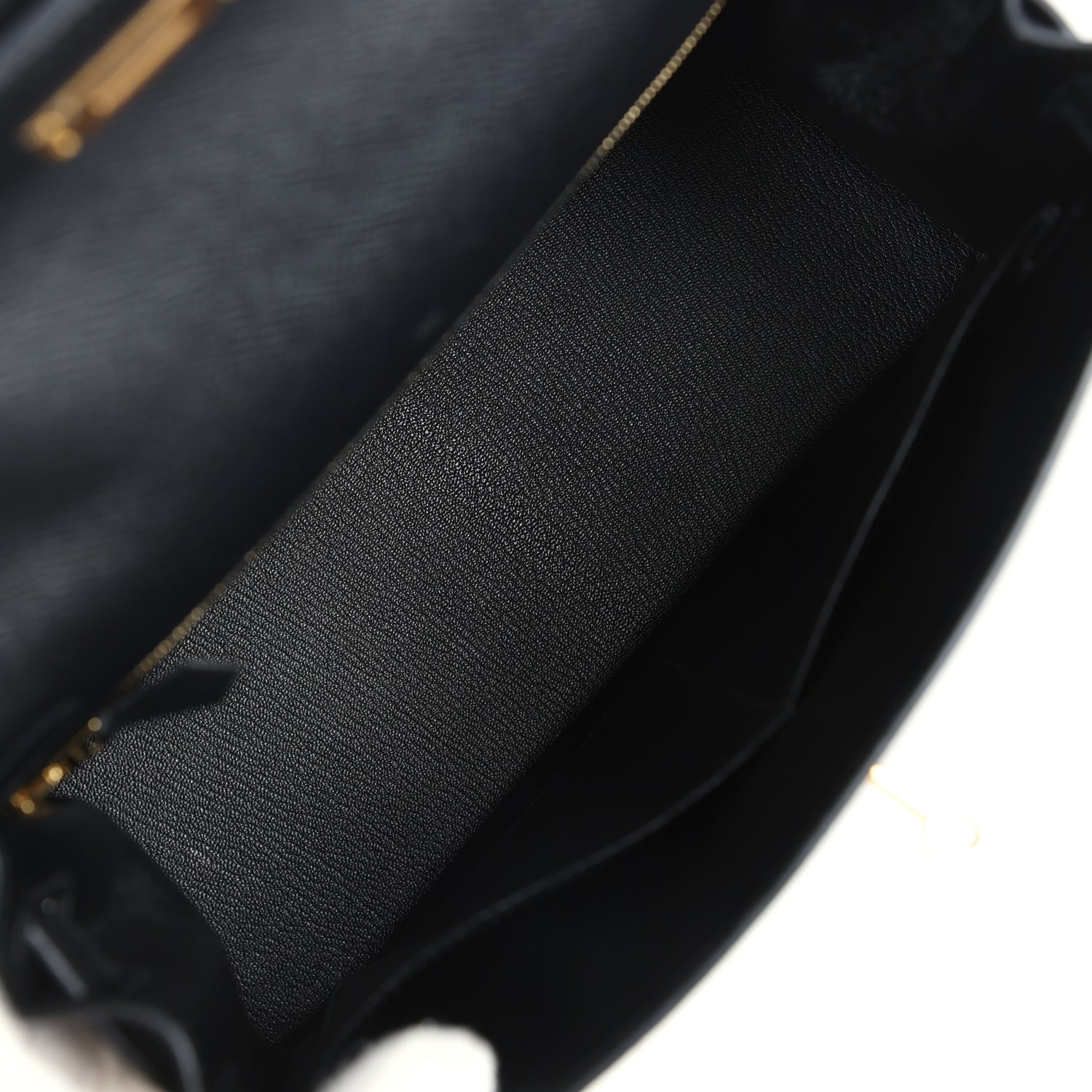 Pre-owned Hermes Kelly Sellier 28 Black Epsom Gold Hardware