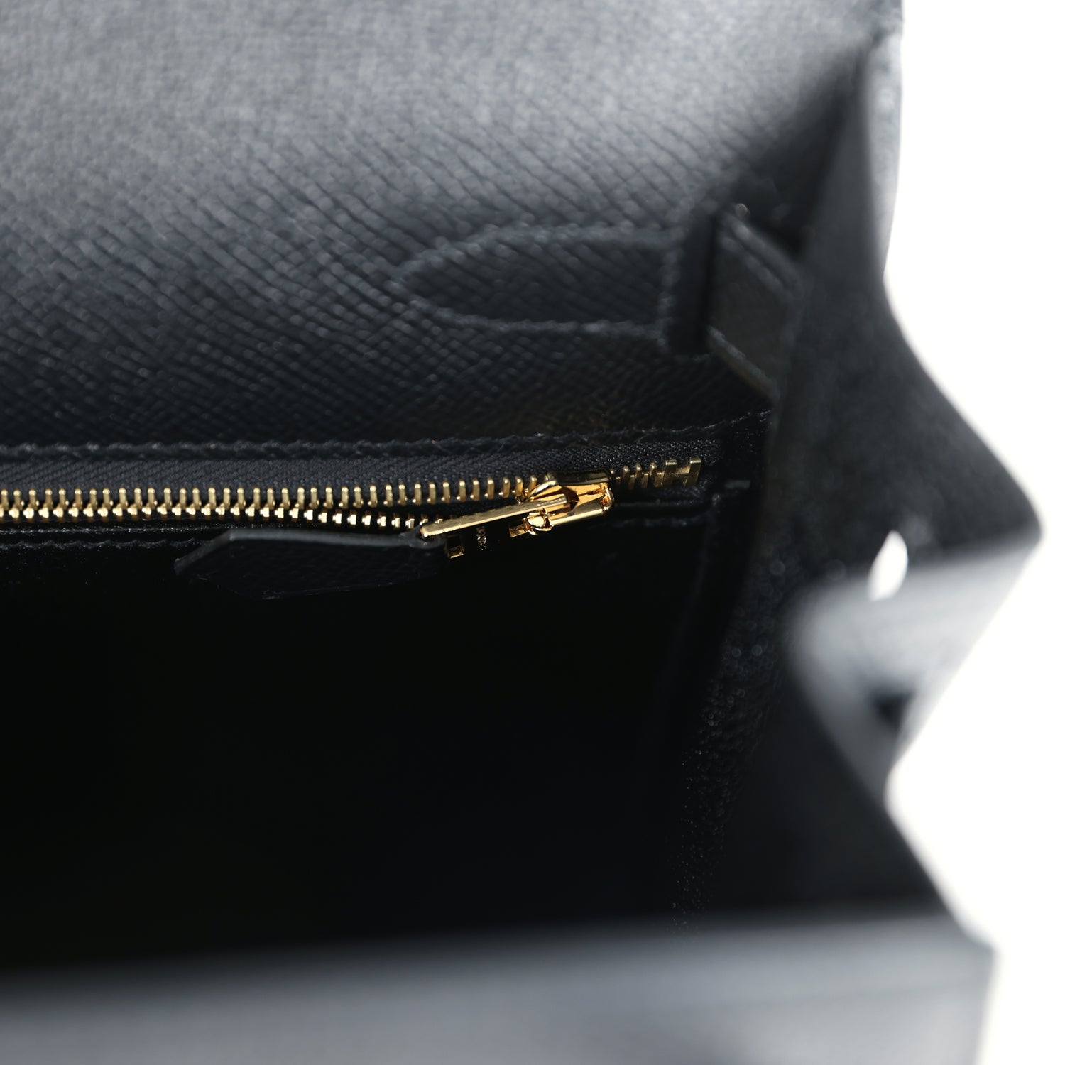 Pre-owned Hermes Kelly Sellier 28 Black Epsom Gold Hardware