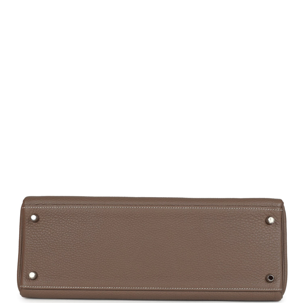 Hermes Kelly Retourne 35 Etoupe Togo Palladium Hardware