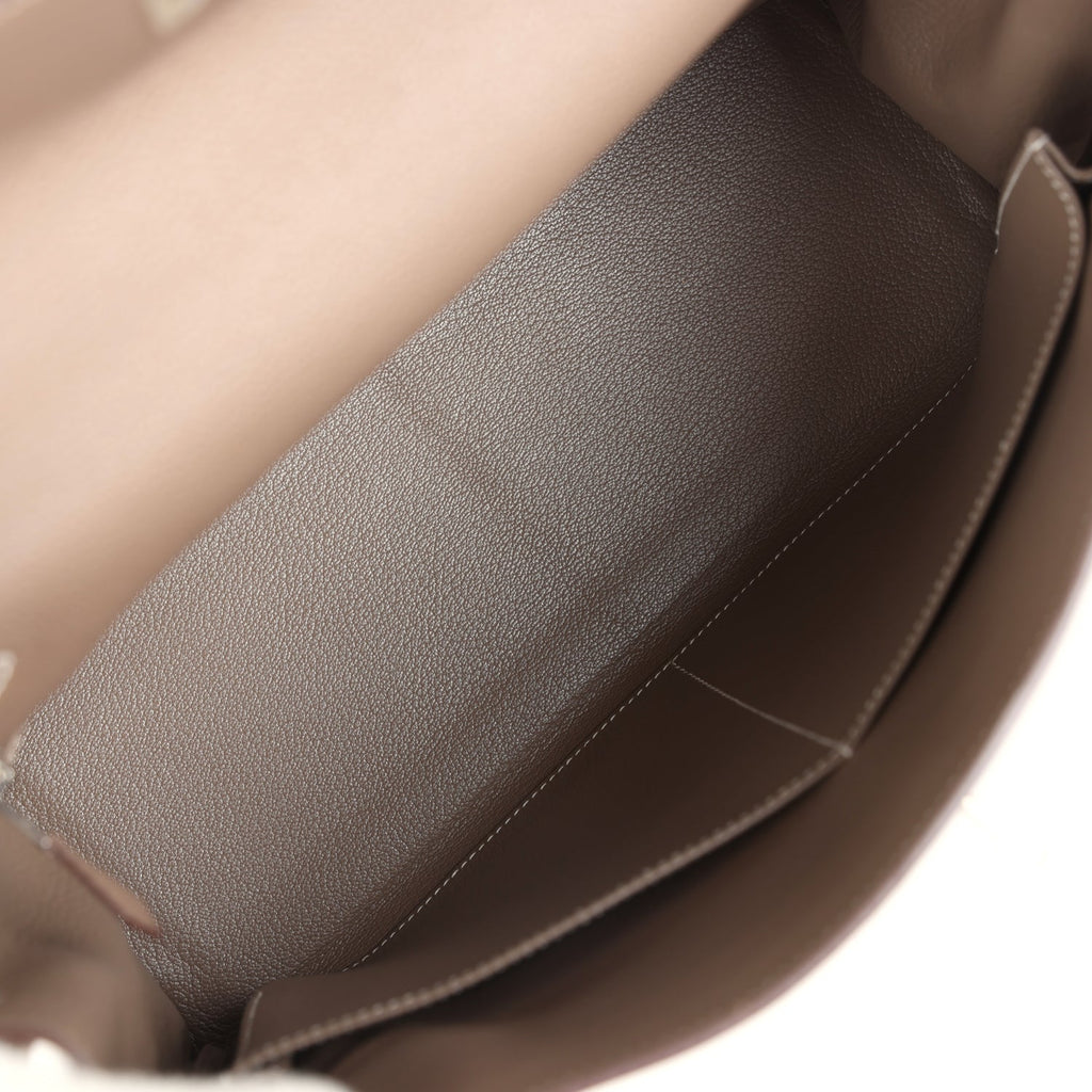 Hermes Kelly Retourne 35 Etoupe Togo Palladium Hardware