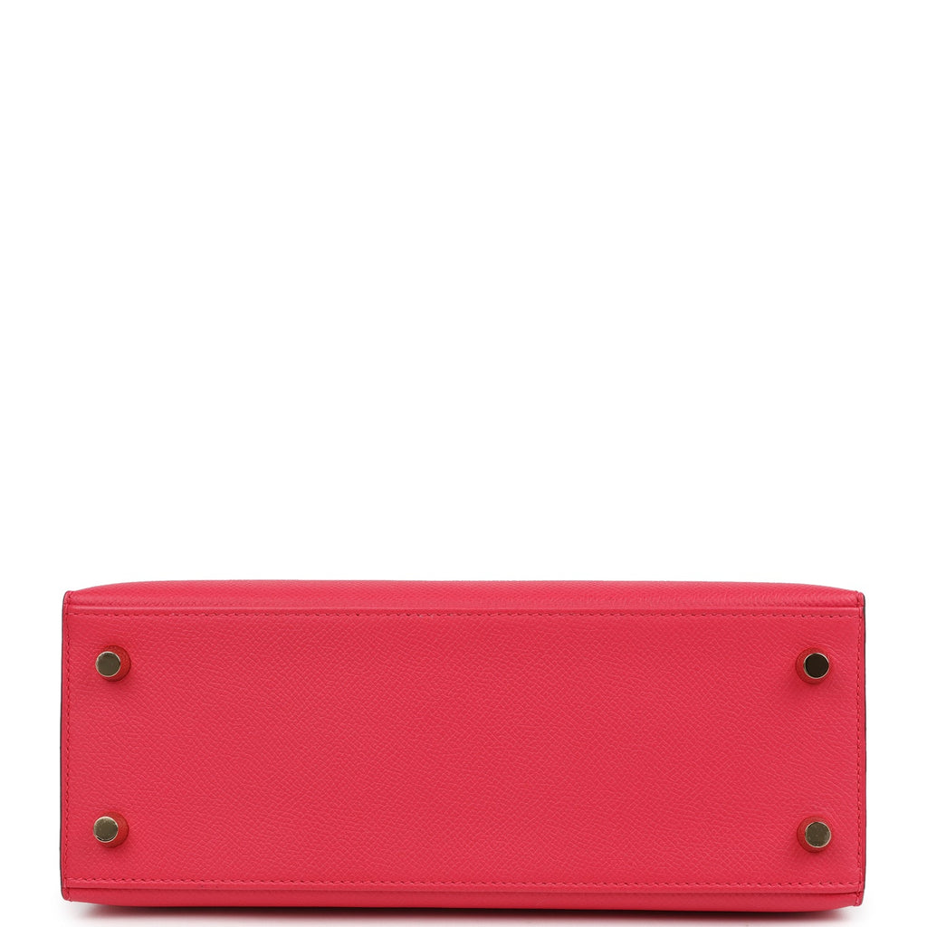 Hermes Kelly Sellier 25 Rose Extreme Epsom Gold Hardware