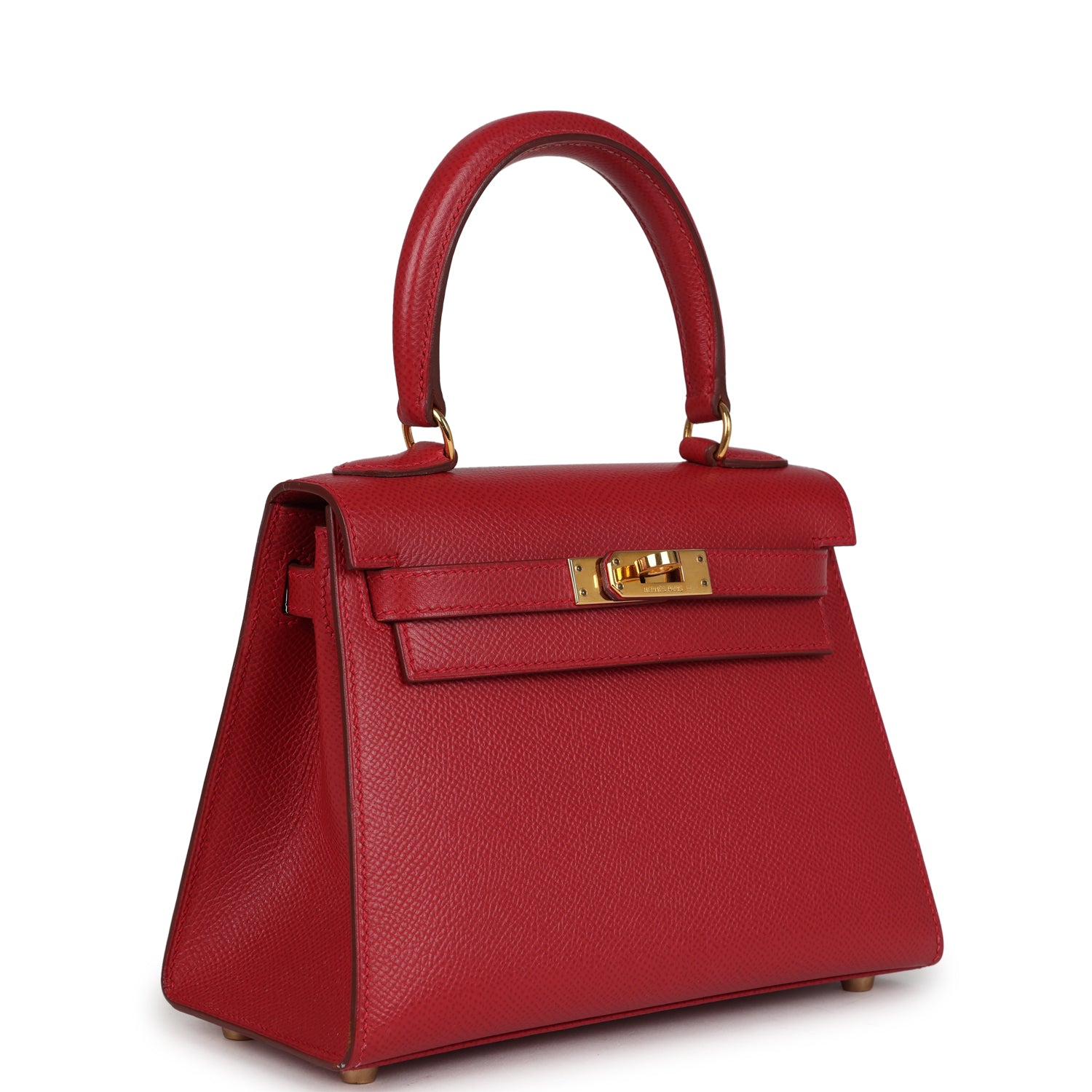 New Hermes Kelly Sellier 20 Rouge Vif Courchevel Gold Hardware