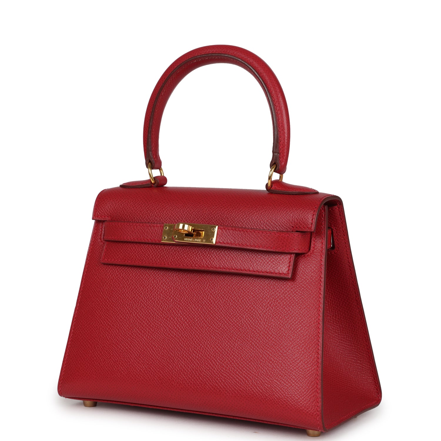 New Hermes Kelly Sellier 20 Rouge Vif Courchevel Gold Hardware