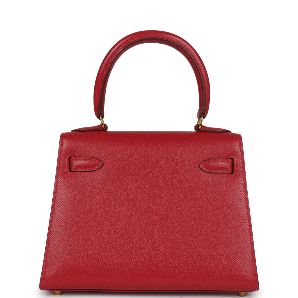 New Hermes Kelly Sellier 20 Rouge Vif Courchevel Gold Hardware