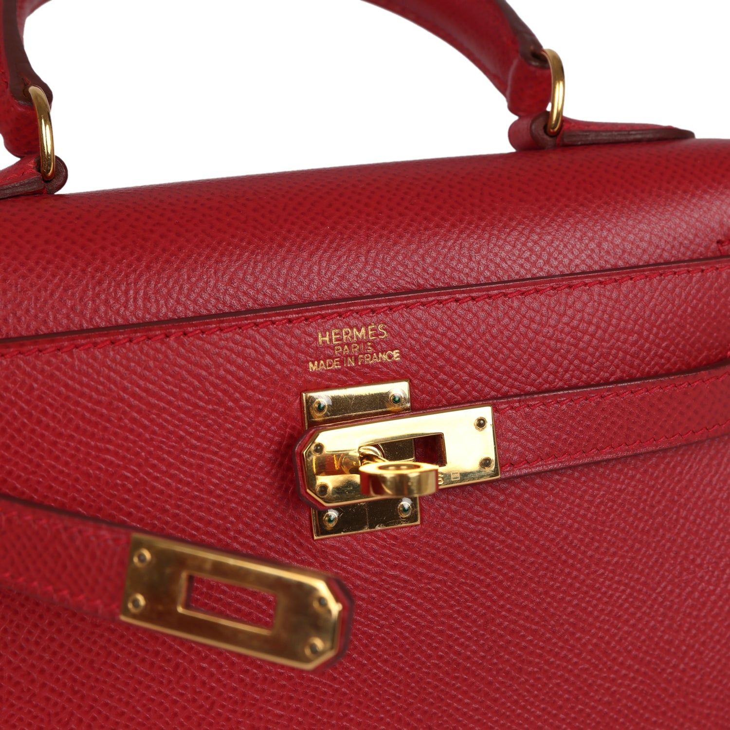 New Hermes Kelly Sellier 20 Rouge Vif Courchevel Gold Hardware