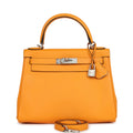 Hermes Special Order (HSS) Kelly Retourne 28 Jaune D'Or Swift Brushed Palladium Hardware