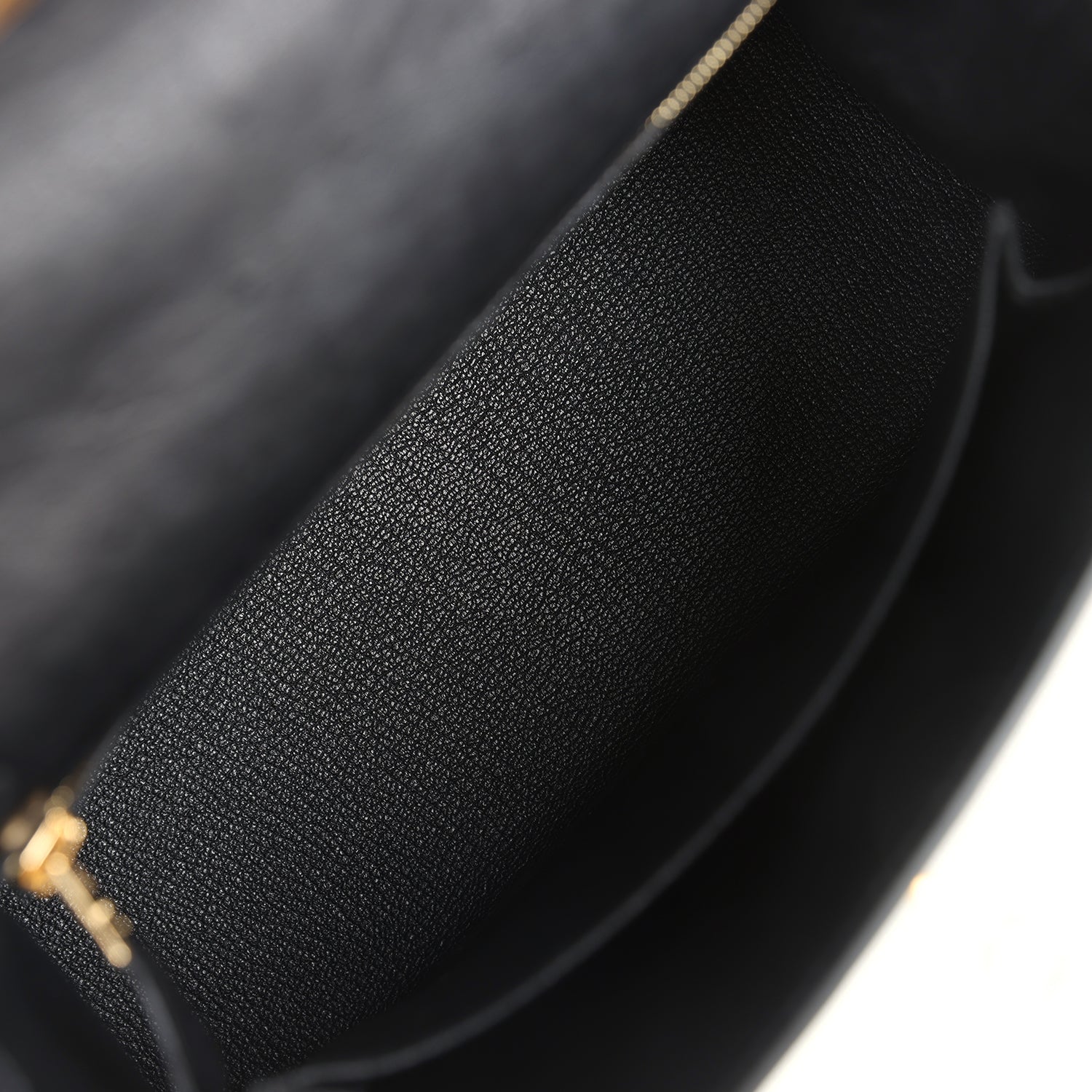 Hermes Kelly Sellier 25 Black Ostrich Gold Hardware