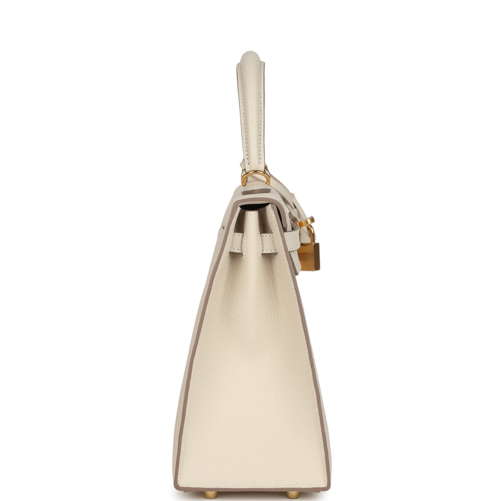 Hermes Kelly Sellier 25 Craie Epsom Gold Hardware