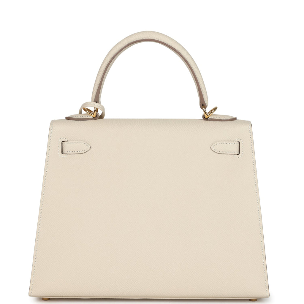 Hermes Kelly Sellier 25 Craie Epsom Gold Hardware