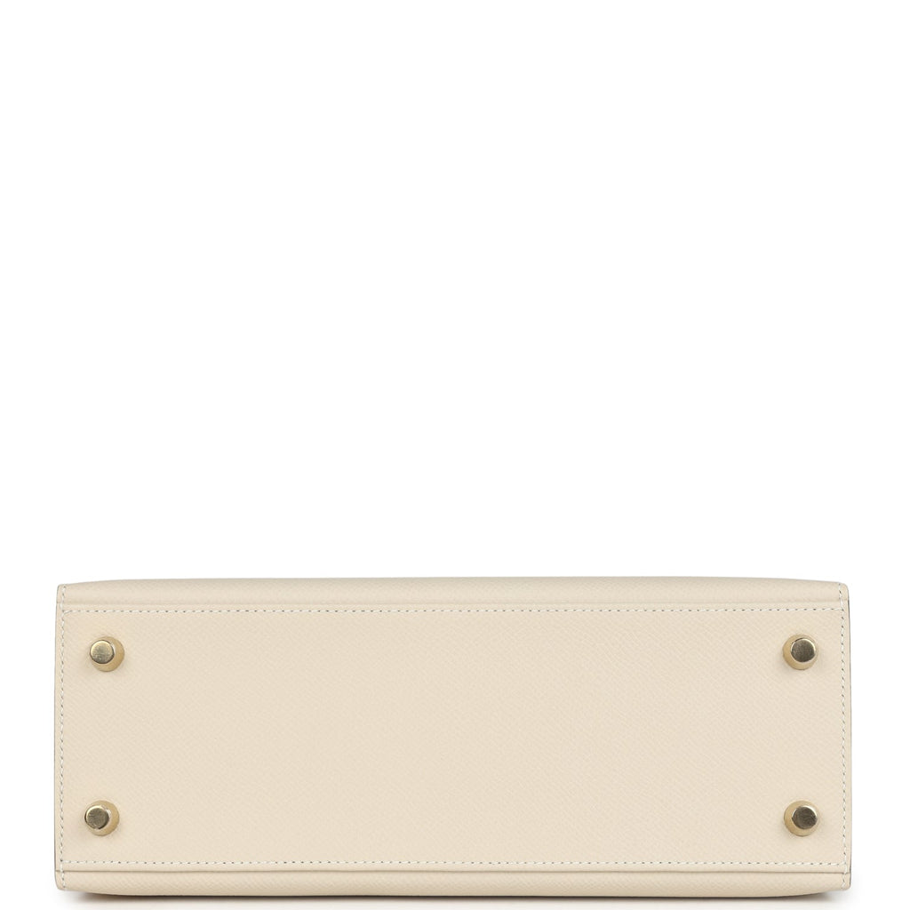 Hermes Kelly Sellier 25 Craie Epsom Gold Hardware